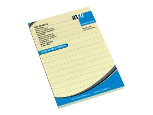 Info Notes Powernotes gelinieerd geel 100x150mm blok a 100 vel.