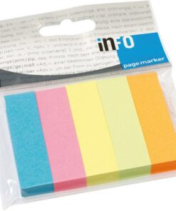 Info Notes Info Page Marker papier brilliant 15x50mm, 5 kleuren