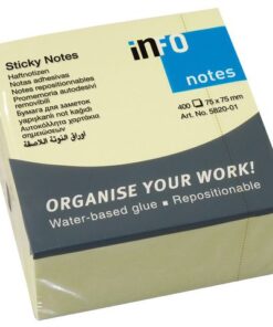 Info Notes 75x75mm geel blok a 400 vel