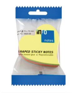 Info Notes Info shaped sticky notes 68x68 'hart' assorti 200 vel