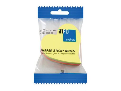 Info Notes Info shaped sticky notes 68x68 'hart' assorti 200 vel
