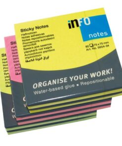 Info Notes 75x75mm assorti felle kleuren pak a 6 blok