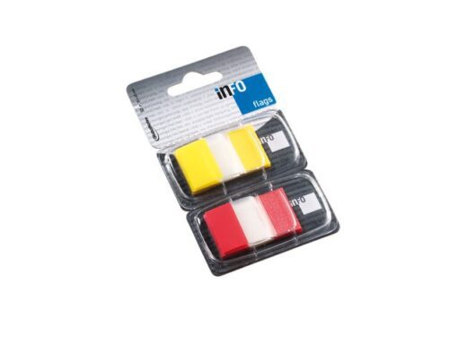 Info Notes Info flags 2x 25x43mm assorti geel, rood blister à 2x50     stuks