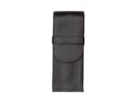 Alassio Pennenetui voor 3 stuks zwart leer 14 x 6 x 2,5 cm