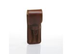 Pennenetui zadelleer Mika voor 3 pennen, ca 17 x 7 x 2 cm,  bruin