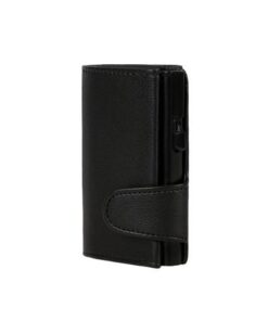 Pasjeshouder Clicksafe kunstleer zwart/zwart RFID 8 pasjes met opbergvak voor muntgeld
