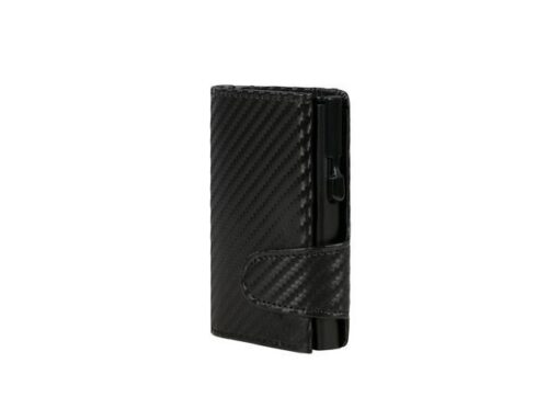Pasjeshouder Clicksafe kunstleer carbon zwart RFID
