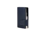 Pasjeshouder Clicksafe kunstleer blauw/zilver RFID