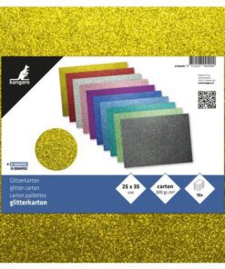 Kangaro KTC Glitterkarton Kangaro pak 10 vel 25x35cm, 10 kleuren 300    grams