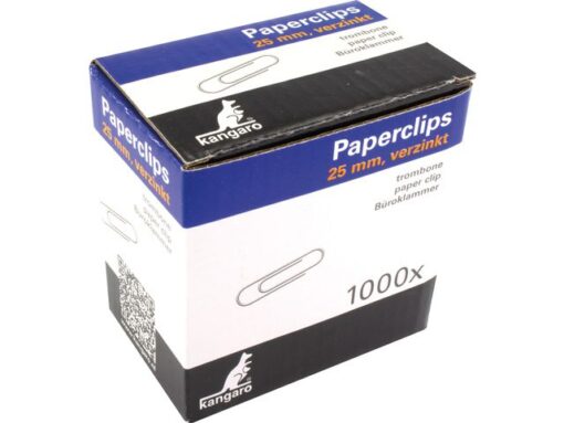 Kangaro KTC Paperclip Kangaro 25 mm, rond, doosje à 1000 stuks, verzinkt