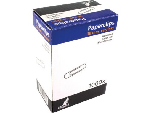 Kangaro KTC Paperclip Kangaro 30 mm, rond, doosje à 1000 stuks, verzinkt