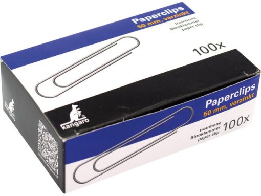 Kangaro KTC Paperclip Kangaro 50mm, rond, doosje à 100 stuks, verzinkt