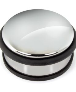 Kangaro KTC Deurstopper Kangaro metaal, laag, chroom, 1250 gram,        afmeting: Ø10x4,5cm hoog