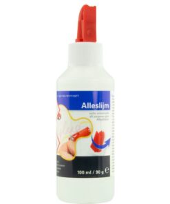 Alleslijm Kangaro 100 ml PVAc fles met lijmspatel rood