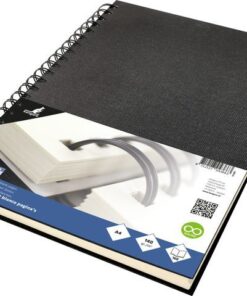 Dummyboek Kangaro A4 blanco 80 vel, wire-o, zwart linnen kaft