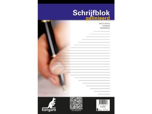 Kangaro KTC Schrijfblok Kangaro A4 lijn 60 grams 100 blad