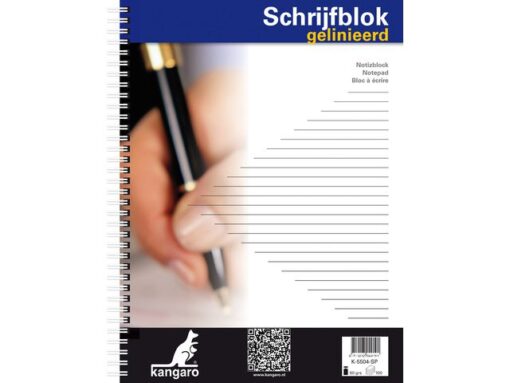 Kangaro KTC Spiraalblok Kangaro A4 lijn zijspiraal 60 grams 100 blad