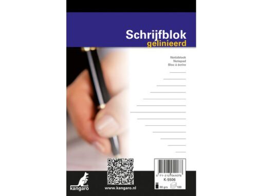 Kangaro KTC Schrijfblok Kangaro A6 lijn 60 grams 100 vel