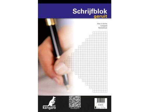 Kangaro KTC Schrijfblok Kangaro A4 ruit 5mm 60 grams 100 blad
