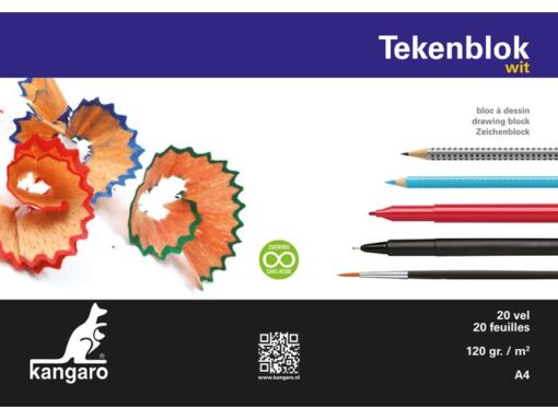 Tekenblok Kangaro 210x297mm 120 grams 20 vel, wit