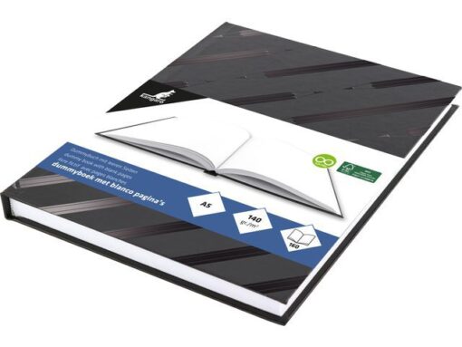 Dummyboek Kangaro A5 zwart hard dessin glans cover 80 blad  140 grams blanco