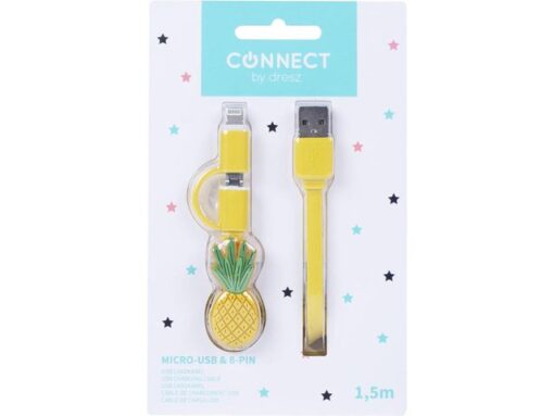 Kangaro KTC Kangaro Charging cable 2in1 micro USB & 8-pin Pineapple