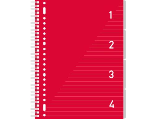 Kangaro KTC 4 in 1 blok Kangaro A4 gelinieerd. Rode cover