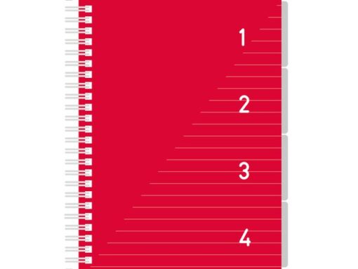Kangaro KTC 4 in 1 blok Kangaro A5 gelinieerd. Rode cover