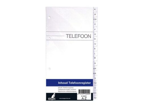 Kangaro KTC Inhoud tbv telefoonregister Kangaro A-Z 4-gaats