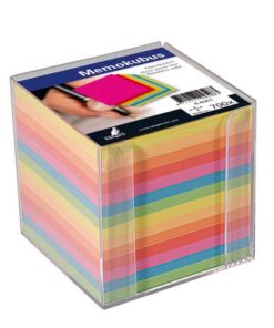 Memokubus met inhoud Kangaro 9,5x9,5x9,5cm 700 vel assorti kleuren