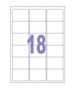 Kangaro KTC Etiket Kangaro ILK 63,5x46,6mm doos à 100 vel 18 etiketten  per A4 vel