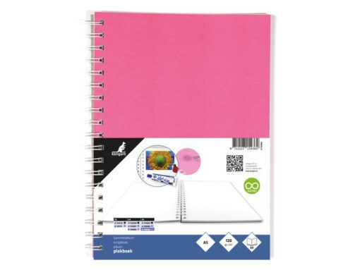 Plakboek Kangaro A5+ 120 grams 40 vel, voorkant roze