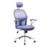!Executive stoel verstelbaar - grijs/blauw stoffen bekleding