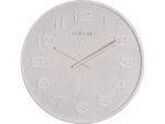 Wandklok Nextime dia. 53 x 3 cm, hout, wit, 'Wood Wood Big'