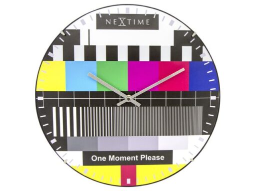 Wandklok NeXtime dia. 35 cm, bol glas, multi-color,         'Testpage Dome'