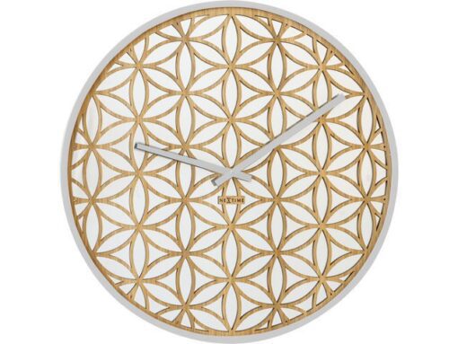 Wandklok NeXtime dia. 50 cm, hout/spiegel, wit