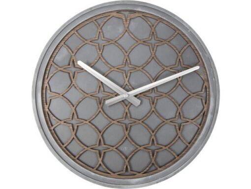 Wandklok NeXtime dia. 39.5 cm, polyresin/hout, grijs