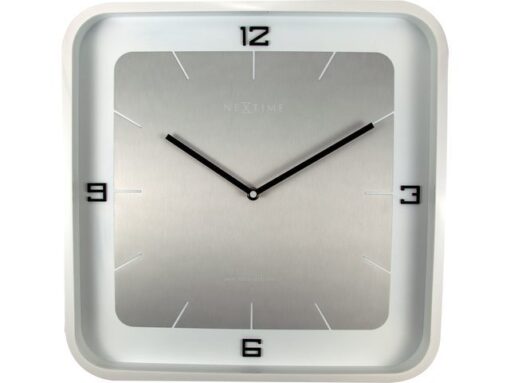 Wandklok NeXtime Jan des Bouvrie Square Wall 40 x 40 x 4 cm wit