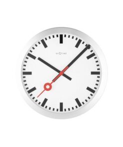 Wandklok NeXtime dia. 19 cm, geborsteld aluminium, 'Station'