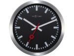 Wandklok NeXtime 'Station' Ø19 cm, geborsteld aluminium     zwart
