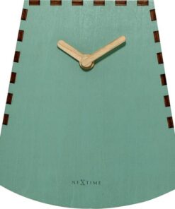 Tafelklok NeXtime Rocky 19.5x18x8.8 cm hout turquoise
