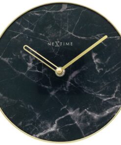 Tafelklok Nextime Marble Table dia 20cm glas zwart