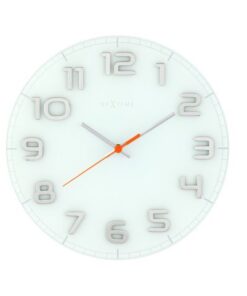 Wandklok NeXtime dia. 30 x 3.5 cm, glass, White, 'Classy    Round'