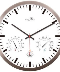 Wandklok Nextime dia 25cm wit RC aluminium Radio Controlled