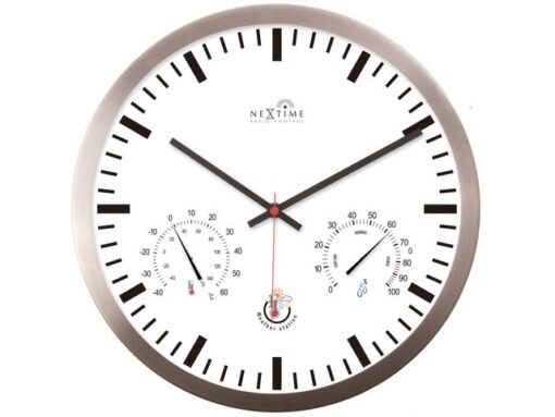 Wandklok Nextime dia 25cm wit RC aluminium Radio Controlled