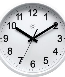 NeXtime wandklok NXT diam. 25,5 kunststof wit, witte wijzerplaat