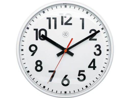 NeXtime wandklok NXT diam. 26cm kunststof wit, witte wijzerplaat