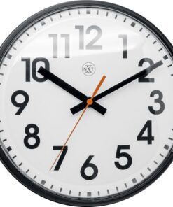 NeXtime wandklok NXT diam. 26cm kunststof zwart, witte wijzerplaat