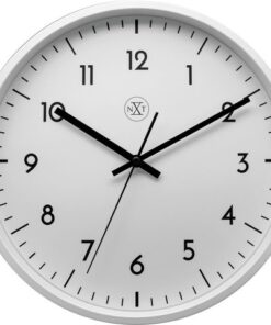 NeXtime wandklok NXT diameter 30cm kunststof wit, witte wijzerplaat