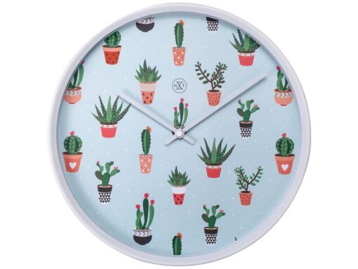 NeXtime Wandklok nXt Cactus dia 30cm kunststof wit